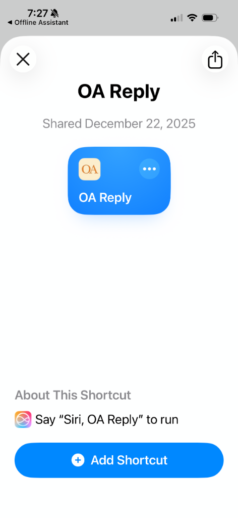 Step 2: Add Shortcut