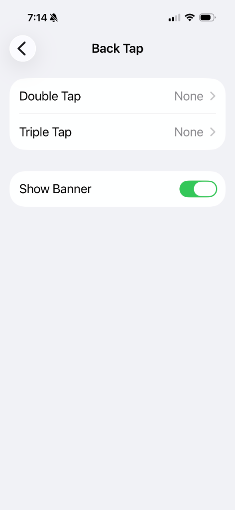 Step 4: Back Tap Options